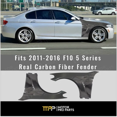 Panel de guardabarros de refrigeración frontal de fibra de carbono real para BMW Serie 5 estilo M 11-16 Foto 1 de 4