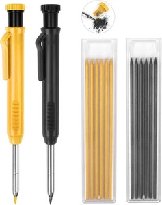 2 Pack Carpenter Pencils Mechanical 1 Count (Pack of 2), Black, Yellow - Picture 1 of 7