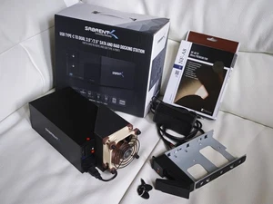 SABRENT USB3.2 Dual 3.5” SATA + Raid Docking Station, CFast/SD Card + COOLING! - Picture 1 of 15