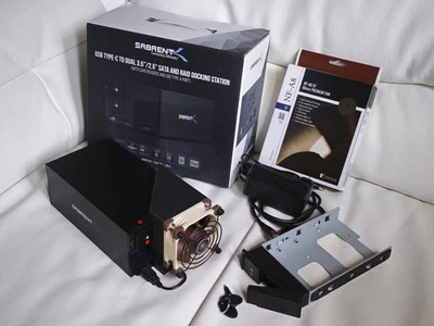 SABRENT USB3.2 Dual 3.5” SATA + Raid Docking Station, CFast/SD Card + COOLING! - Image 1 of 4