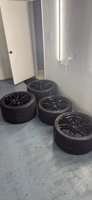 Brand New Black Corvette Z06  Rims And Tires - Image 1 of 4