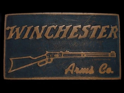 UA05170 VINTAGE AÑOS 70 **WINCHESTER ARMS CO.** PISTOLA BRONCE MACIZO UB HEBILLA DE CINTURÓN Foto 1 de 2