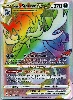 Hisuian Samurott VSTAR (Secret) Secret Rare SWSH10: Astral Radiance 197/189 NM - Image 1 of 2