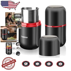Powerful Electric Herb Grinder 120V Black 150W Fast Spice Coffee Grinder - Picture 1 of 10