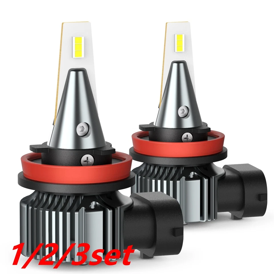1/2set CANBUS AUXITO Xenon White LED Fog Lamp Light Lamp H11 H16 H8 4000LM 6000K - Image 1 of 1