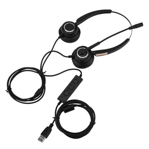 Call Center USB Headset Light Weight Noise Cancelling USB Call Center Headset Wi - Picture 1 of 12