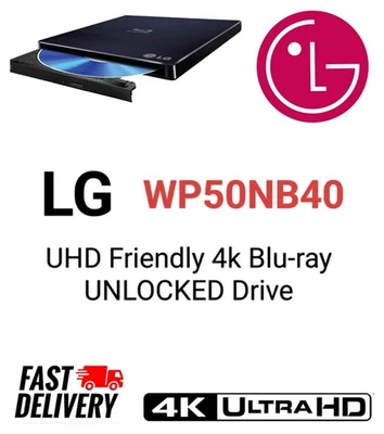 LG WP50NB40 Slim External USB 2.0 Blu-ray Disc Drive Flashed UNLOCKED UHD - Image 1 of 3