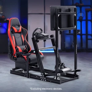 Dardoo Aluminium Racing Cockpit mit Sitz TV Stand Fit Logitech G920 Thrustmaster - Picture 1 of 8
