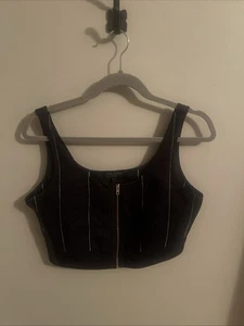 Rag And Bone Striped Cropped Poplin Top - Picture 1 of 3