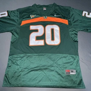 Nike Vintage 90s Miami Hurricanes #20 ED REED NCAA Football Jersey Sz 56 -4858 - Picture 1 of 15