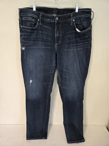 Jeans donna Silver Jeans Co taglie forti 20W lavaggio scuro vita alta SPEDIZIONE GRATUITA - Foto 1 di 6