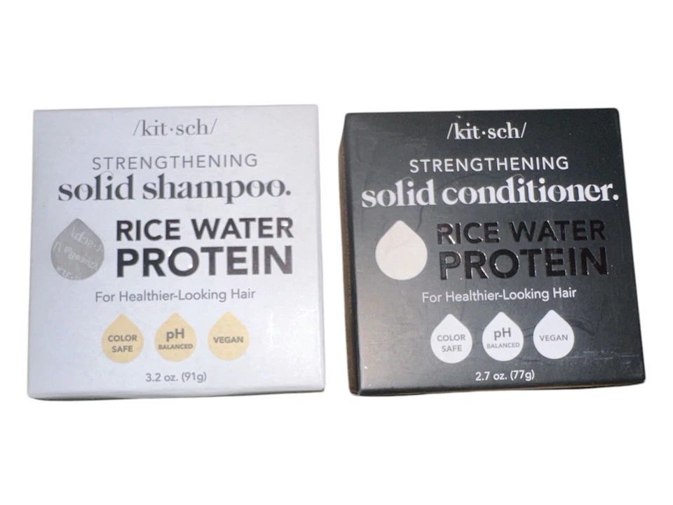 Kitsch Strengthening Solid Shampoo And Conditioner Rice Water Protein