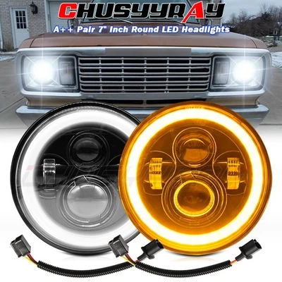 7'' Round Led Headlight For Dodge D150 D200 D300 1975-1980 H6017 Hi/Lo Head Lamp - Image 1 of 4