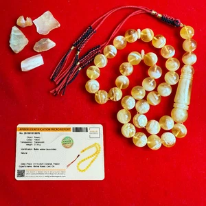 Exclusive Golden Amber Tasbih Misbaha تسبيح   Islamic Rosary 11.5mm 37.5g - Picture 1 of 5