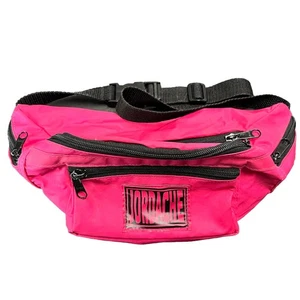 Vintage Jordache Spell Out Pink Nylon Fanny Pack Belt Bag Festival 80’s 90’s - Picture 1 of 6