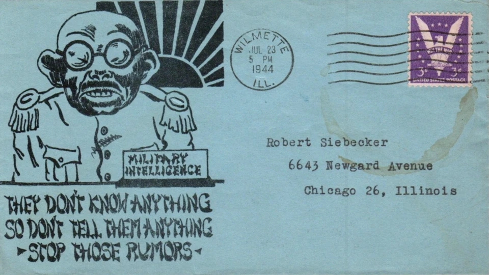 WWII "MILITARY INTELLIGENCE THEY DON'T KNOW ANYTHING"  JUL 23 1944 WILMETTE IL - Image 1 of 1
