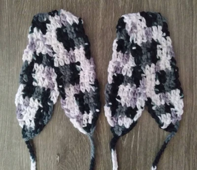 Juego de 2 diademas de ganchillo hechas a mano color negro mezcla Foto 1 de 3