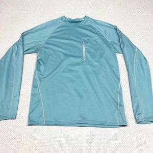 Camisa Patagonia Para Hombres Mediana Azul Teal Parasol Crew Performance Senderismo Elástica - Imagen 1 de 8