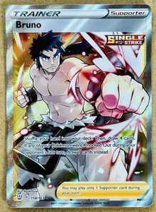Pokémon Battle Style TCG BRUNO Trainer 2021 arte completo raro holo 158/163 casi nuevo+ - Imagen 1 de 2
