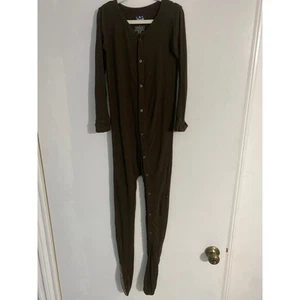KicKee kids footed pajamas size 8 brown bamboo snap cozy - Picture 1 of 5