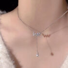 Zircon Imitation Pearl Tassel Necklace For Women Exquisite Silver Color Neck ❤of