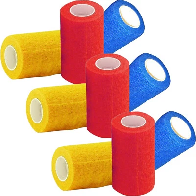 9 x selbsthaftende Haftbandagen 10 cm breit Fixierbinde kohäsiv Bandage Verband