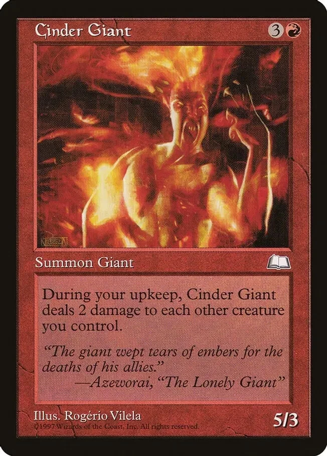 MTG - 3 x Cinder Giant - 3x x3 - Weatherlight Regular - Image 1 of 1