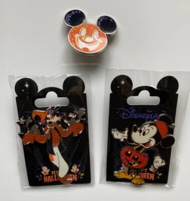 Mickey, Goofy, Pumpkin - Disneyland París Halloween paquete de 3 pines Foto 1 de 2