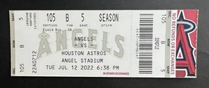 2022 Houston Astros vs Los Angeles Angels Ticket Stub 7/12/22 - Mint Condition! - Picture 1 of 1