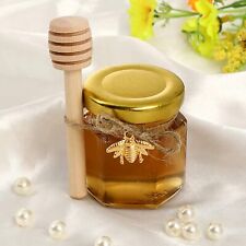 1.5 oz Hexagon Mini Glass Honey Jars -30Pack Honey Jars with Wood Dipper