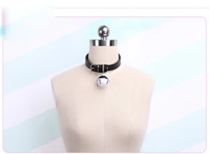 Women's Punk PU Leather Choker Bow Tie Neck Bell Collar Necklace Jewelry Decor - Picture 1 of 15