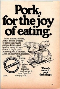 PRINT AD 1976 Pork for the Joy of Eating Only One Grade Tender 5 x 8 - Picture 1 of 1