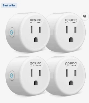 GOSUND 4 Pack Smart Plug, Wifi Mini Socket Outlet, Alexa Google Assistant Timer White