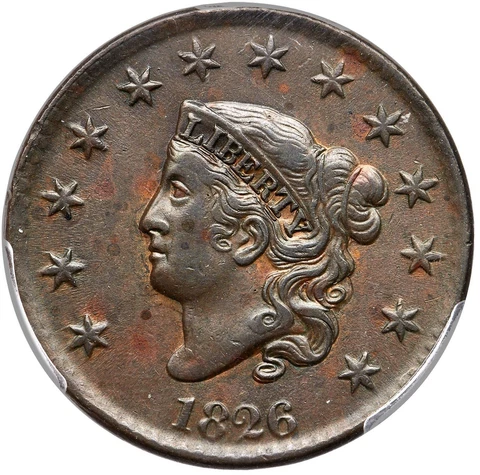 1826 N-4 R-2 PCGS XF 45 Matron or Coronet Head Large Cent Coin 1c Cover