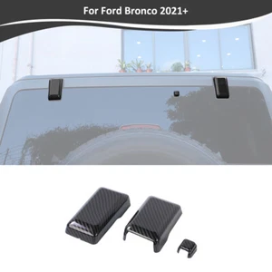 Tailgate Rear Door Window Glass Hinge Cover Trim For Ford Bronco 21+Carbon Fiber - Picture 1 of 9