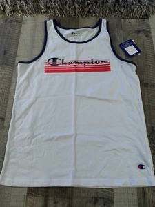 NEW Big Boys Champion® Script Tank Top, White, Red, Navy, Size LARGE - Picture 1 of 2