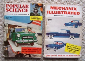 Mechanix Illustrated April 1955 & Popular Science April 1954 Magazines - Picture 1 of 2