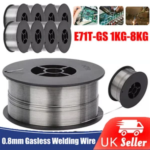 1KG-8KG Gasless Welding Wire MIG Flux Cored Wires Reel Spool Roll 0.8mm E71T-GS - Picture 1 of 17