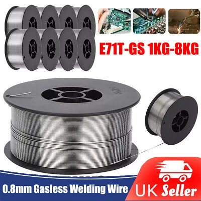 1KG-8KG Gasless Welding Wire MIG Flux Cored Wires Reel Spool Roll 0.8mm E71T-GS