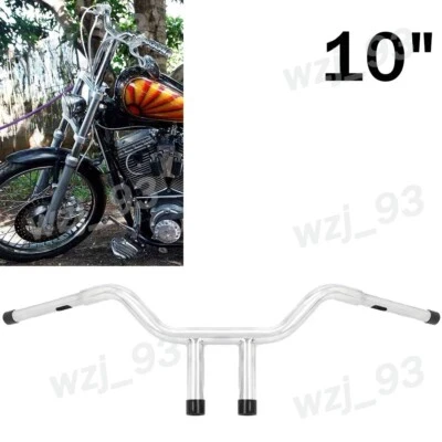 10" Rise T-Bar 1-1/4" Fat Handlebar Fit For Harley Dyna Low Rider Softail FLSTC Foto 1 de 4
