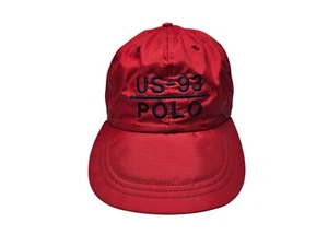 De colección US-93 Polo Sombrero Largo Bill Polo Ralph Lauren Rojo Talla XL Ajustado Nylon Años 90 - Imagen 1 de 10