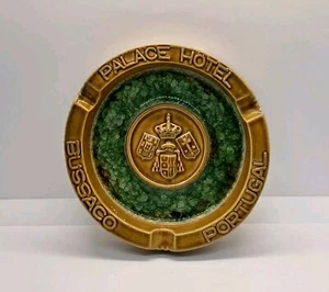 Vintage Ashtray Palace Hotel Bussaco Portugal Crackle Glazed Ceramic - Picture 1 of 7