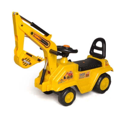 Lenoxx Ride-on Children's Excavator (Yellow) w/ Dual Operation Levers to Scoop - image 1 of 4