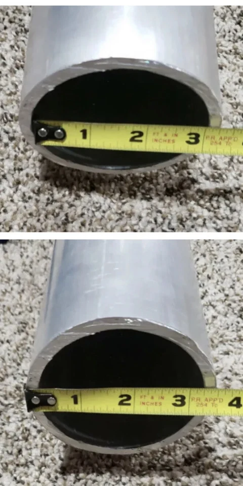 6061 Aluminum Round Tube 3-1/2" OD x 3" ID x 12"-- 3.5" OD x 3" ID - Image 1 of 3