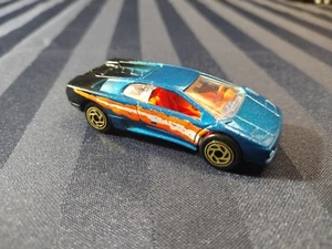 Matchbox 1991 Lamborghini Diablo Blue/Black W/Orange Diecast Loose No Packaging - Picture 1 of 5