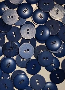 Azul marino 2 agujeros coser a través de botones de plástico 3/4" 19 mm 12 botones - Imagen 1 de 7
