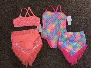 NUEVO CON ETIQUETAS Wonder Nation Traje de baño Sirena 2T Conjunto de 5 piezas Precio de venta sugerido por el fabricante $30 - Imagen 1 de 4