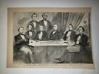 Cabinet of Confederate States Jefferson Davis 1861 Civil War Sketch Print
