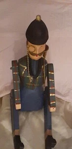 FOLKART 17" GROß JÄGER/SOLDAT HOLZ REGAL SITTER X-MAS STRUMPF AUFHÄNGER  - Bild 1 von 9