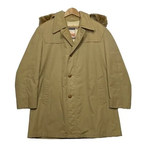 Vintage 70s Mens Mighty Mac Out O' Gloucester Khaki Hooded Jacket Coat Size 42R - Picture 1 of 11